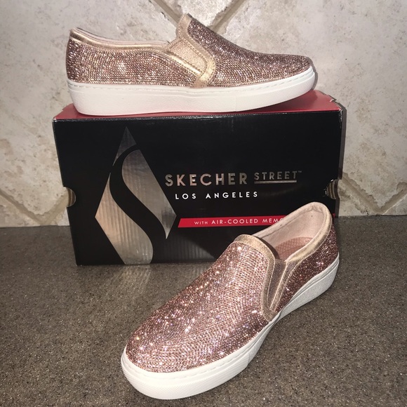 Skechers rose gold slip on Clearance